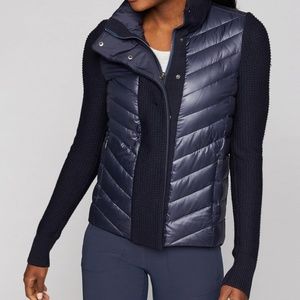 Athlete Responsible Down Sweater Jacket Large Navy